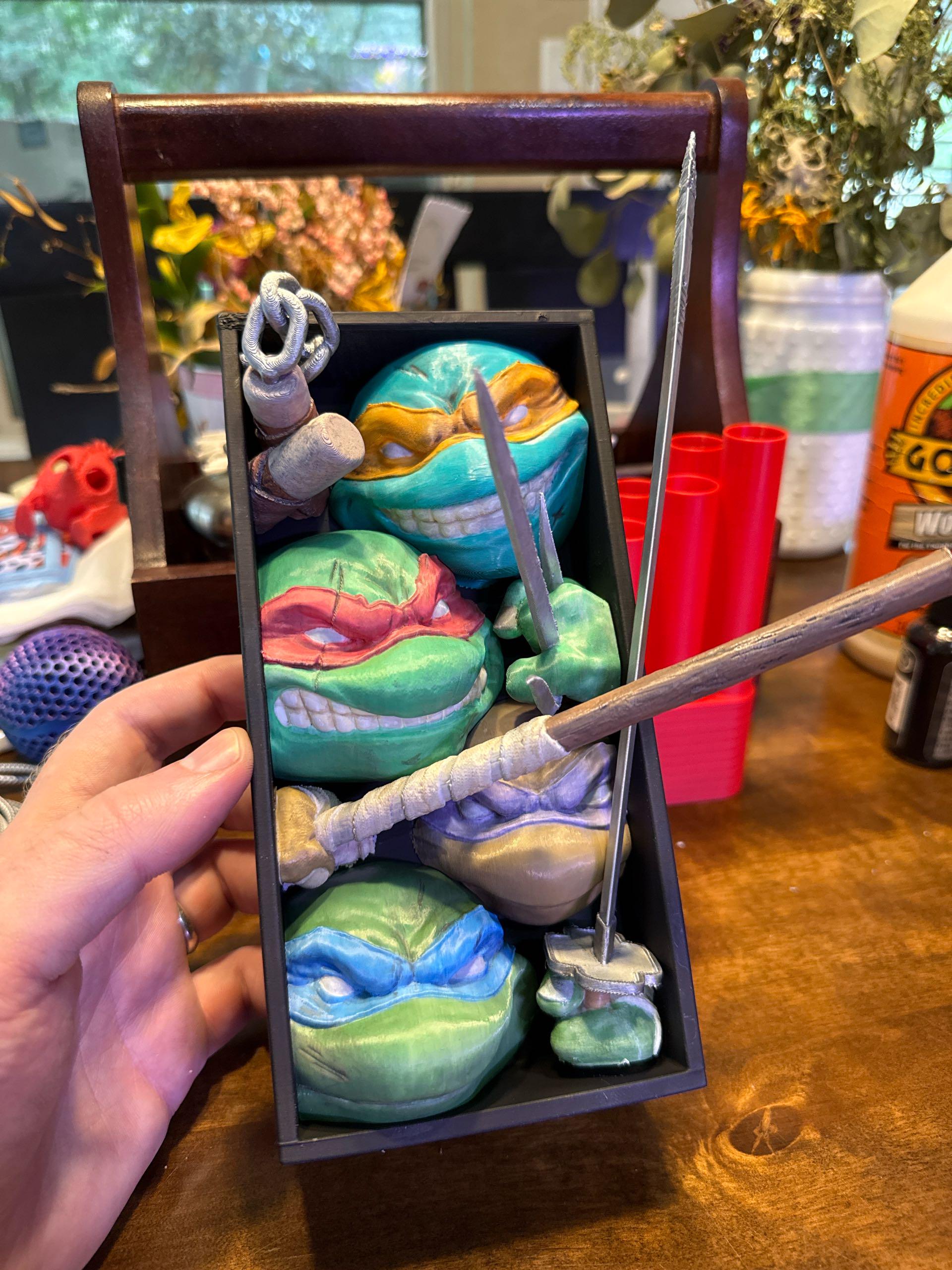 Teenage Mutant Ninja Turtle Fantasy Book Nooks - Unique 3D Printed Bookend Unique Gift Holiday Birthday Christmas Book Shelf Decor