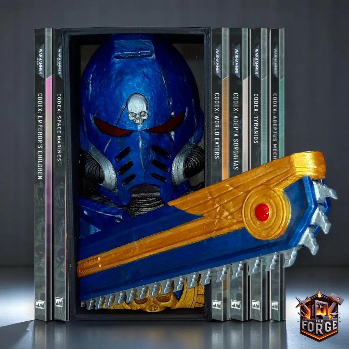 Warhammer 40k Ultramarines Board Game Book Nooks - Unique 3D Printed Bookend Unique Gift Holiday Birthday Christmas Book Shelf Decor