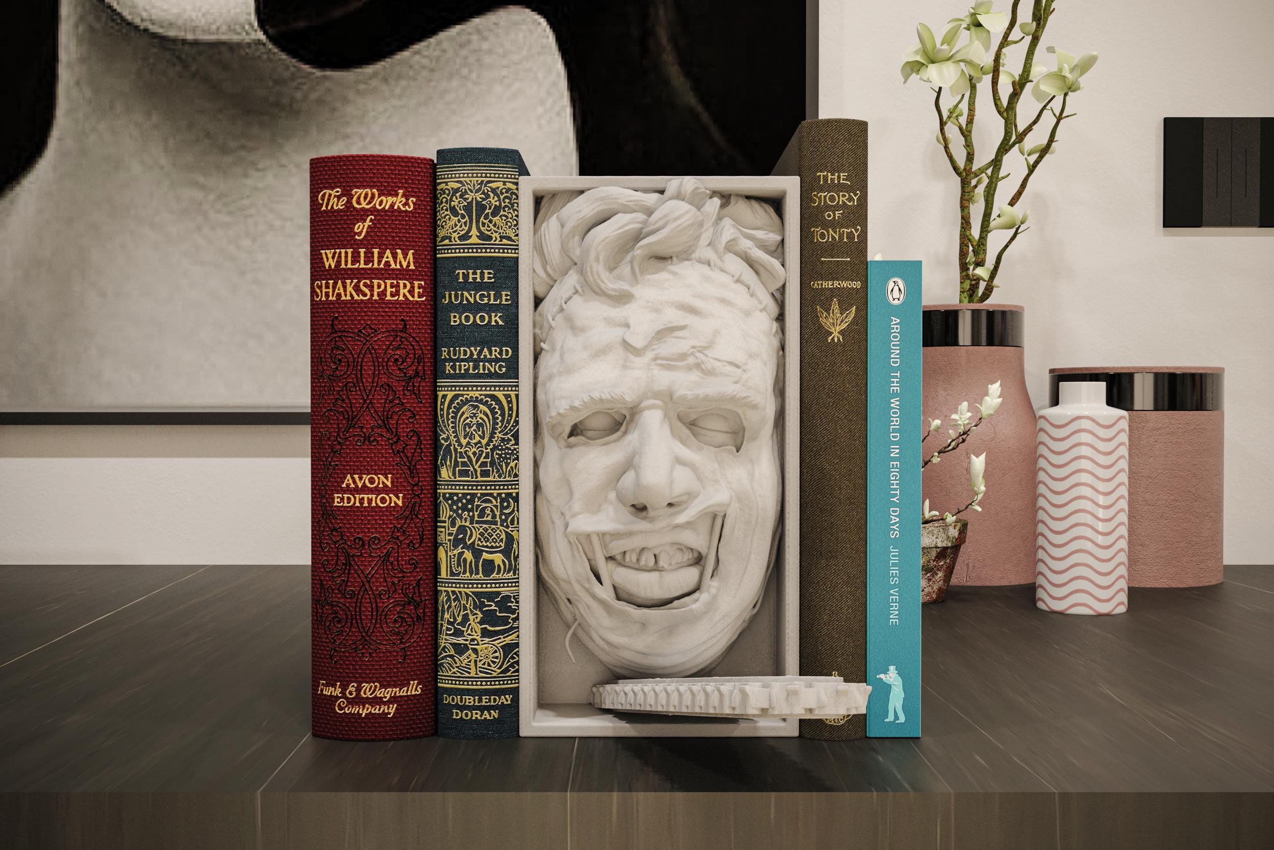 Horror Collection (23) Movie-Inspired Book Nook - Unique 3D Printed Scary Spooky Bookend Holiday Birthday Christmas Gift Bookshelf Decor