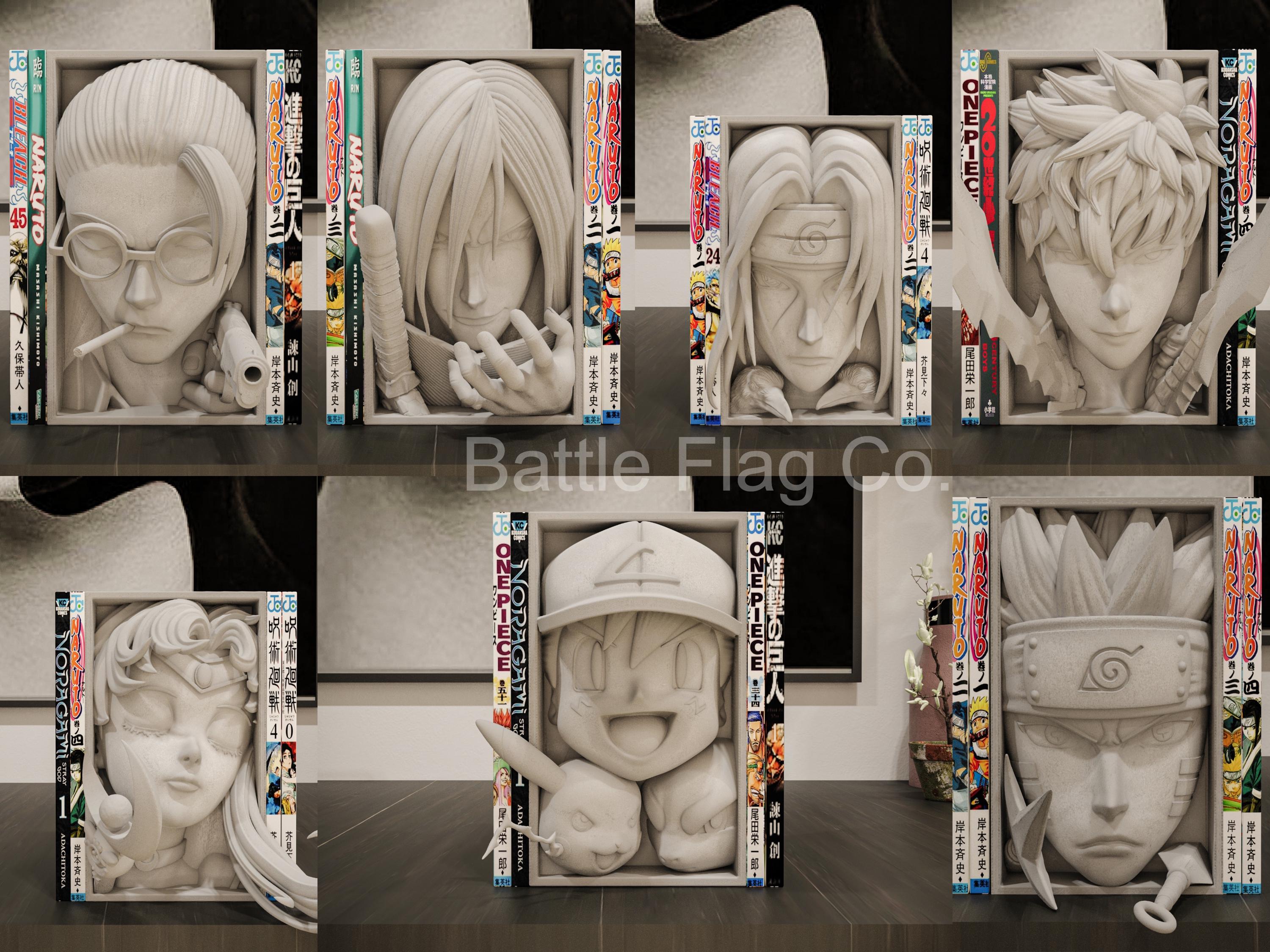 Anime and Manga-Inspired (39) Book Nooks - Unique 3D Printed Movie Bookend Unique Gift Holiday Birthday Christmas Special Bookshelf Display