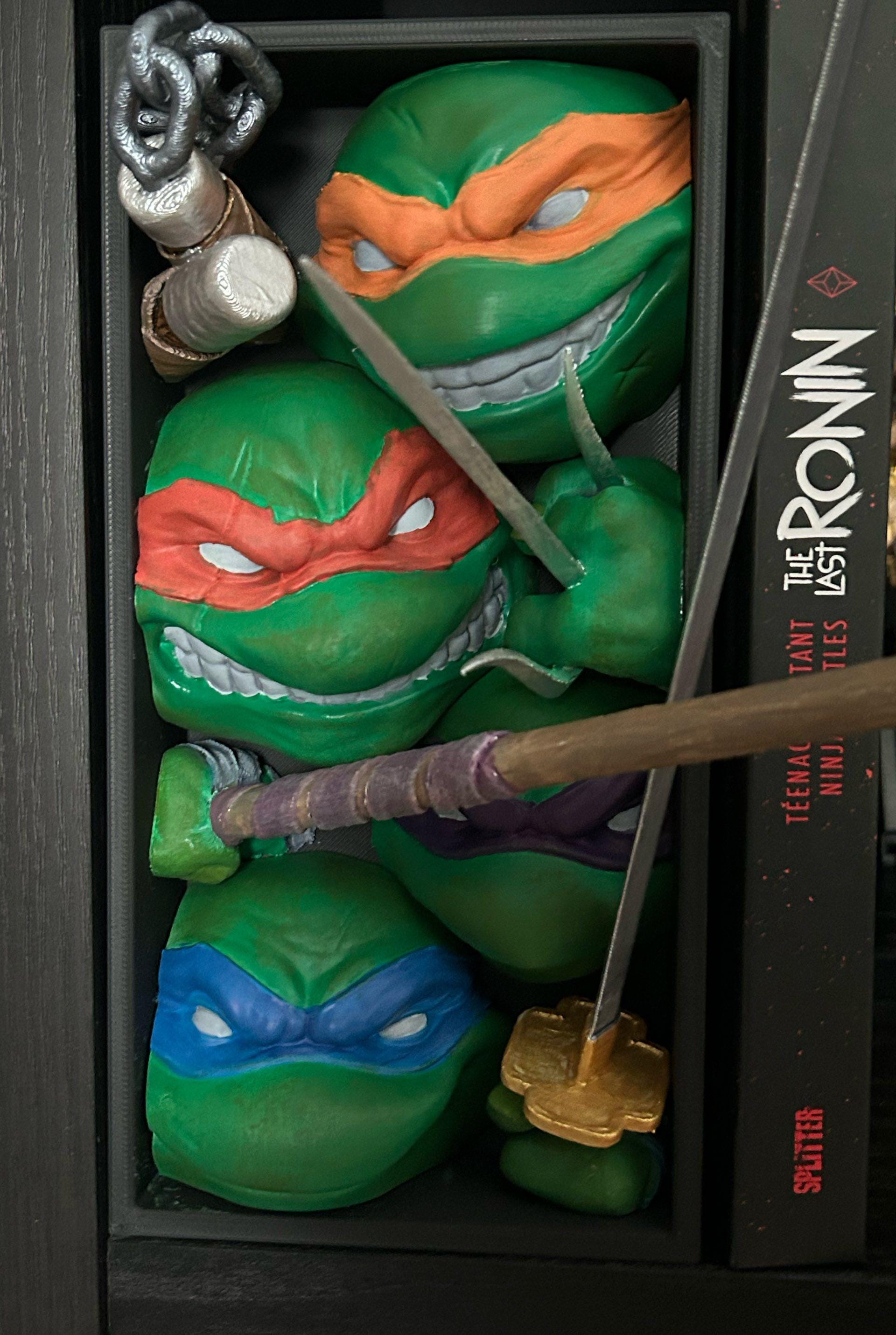 Teenage Mutant Ninja Turtle Fantasy Book Nooks - Unique 3D Printed Bookend Unique Gift Holiday Birthday Christmas Book Shelf Decor