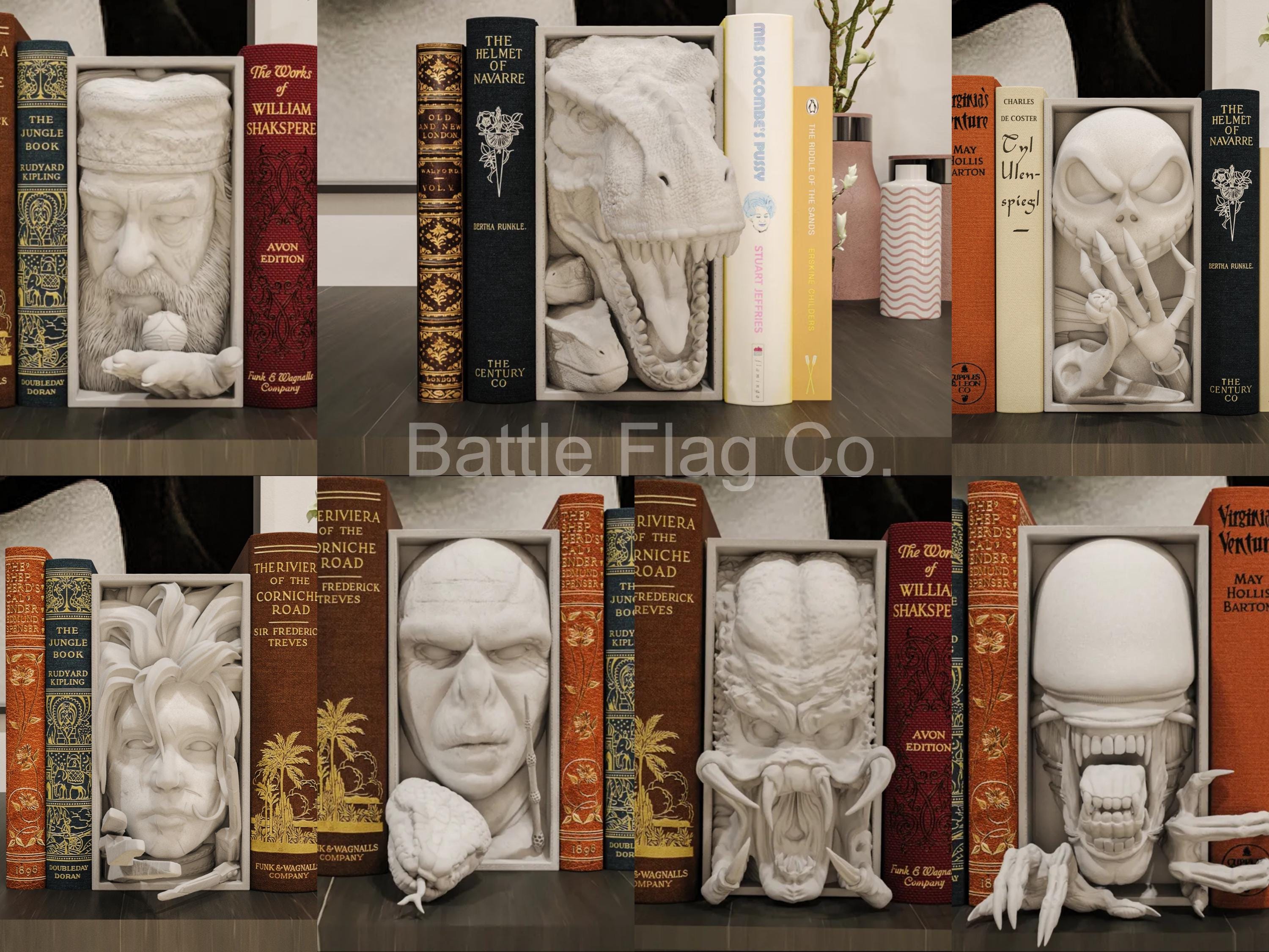 Fantasy and Sci-Fi (23) Movie-Inspired Book Nooks - Unique 3D Printed Bookend Special Gift Holiday Birthday Christmas Book Shelf Display