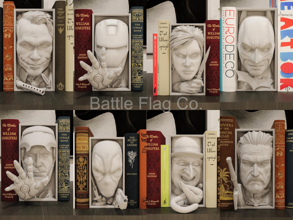 Video Games and Comics (22) Movie-Inspired Book Nooks - Unique 3D Printed Bookend Unique Gift Holiday Birthday Christmas Book Shelf Display