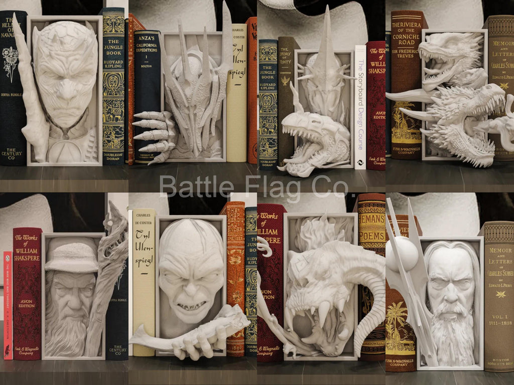Fantasy and Sci-Fi (23) Movie-Inspired Book Nooks - Unique 3D Printed Bookend Special Gift Holiday Birthday Christmas Book Shelf Display