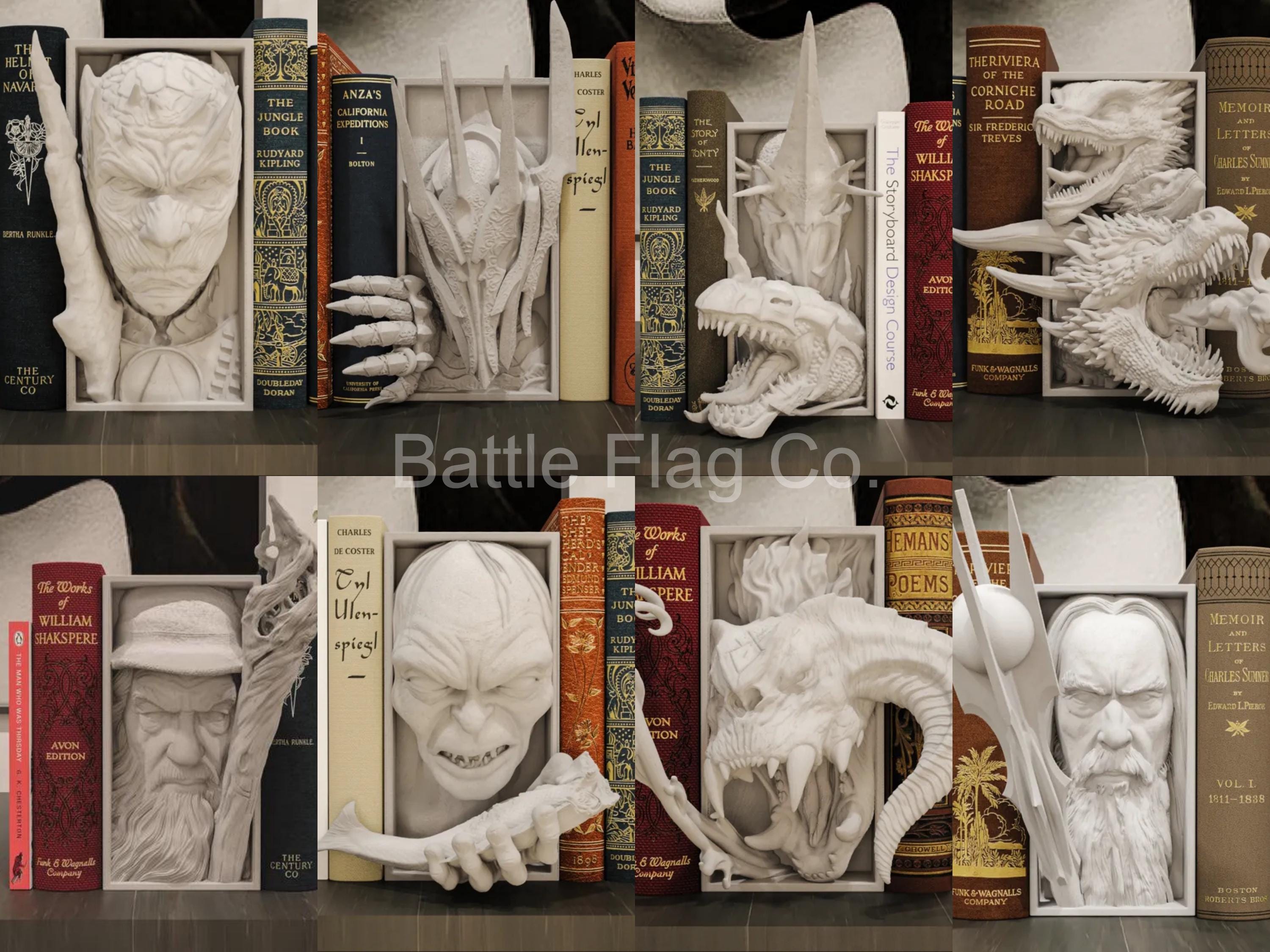 Fantasy and Sci-Fi (23) Movie-Inspired Book Nooks - Unique 3D Printed Bookend Special Gift Holiday Birthday Christmas Book Shelf Display
