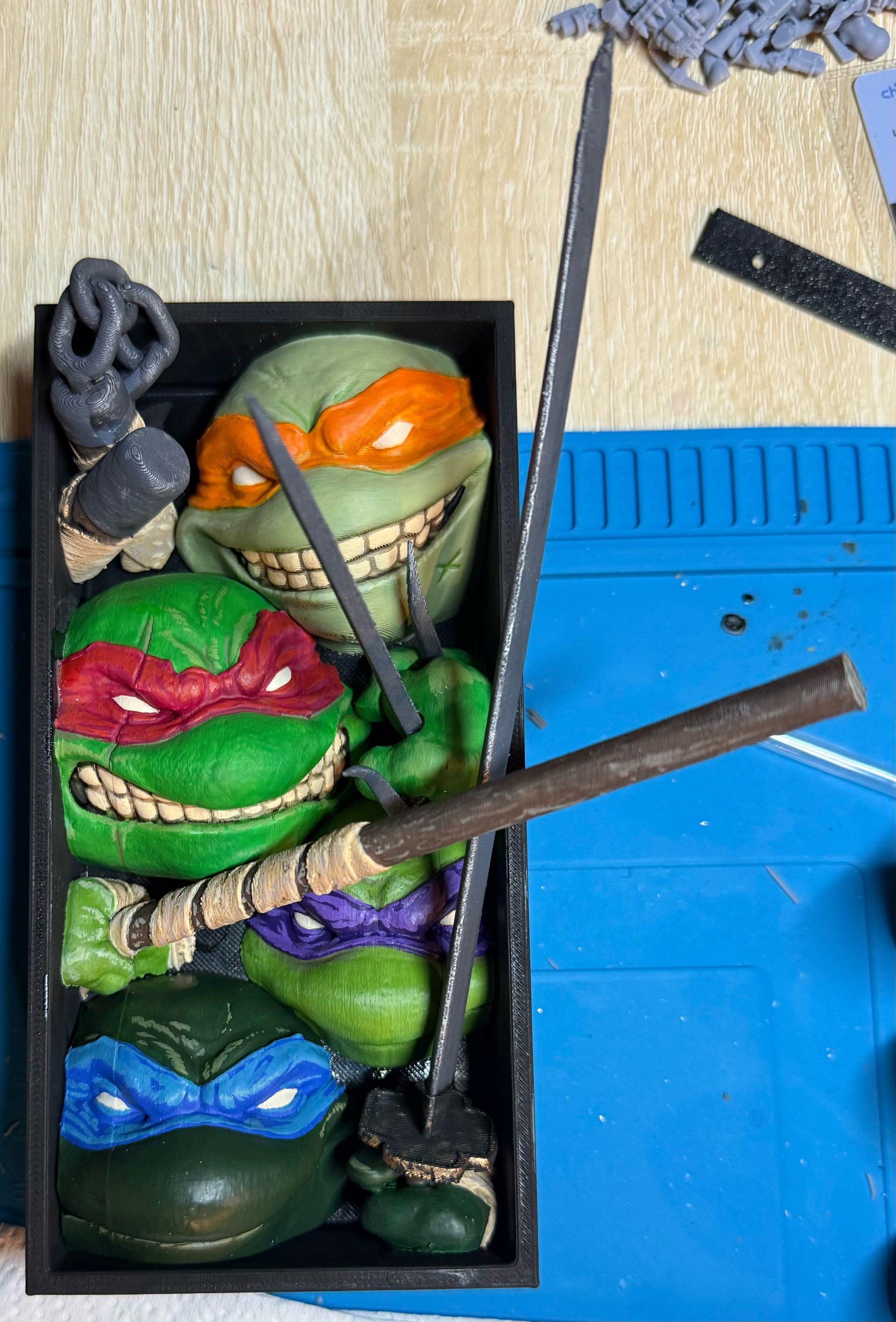 Teenage Mutant Ninja Turtle Fantasy Book Nooks - Unique 3D Printed Bookend Unique Gift Holiday Birthday Christmas Book Shelf Decor