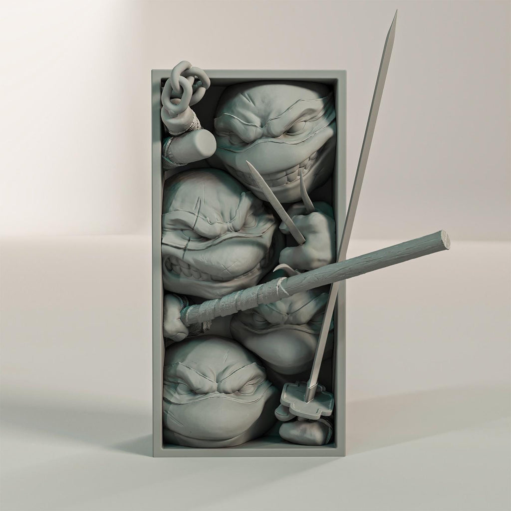 Teenage Mutant Ninja Turtle Fantasy Book Nooks - Unique 3D Printed Bookend Unique Gift Holiday Birthday Christmas Book Shelf Decor