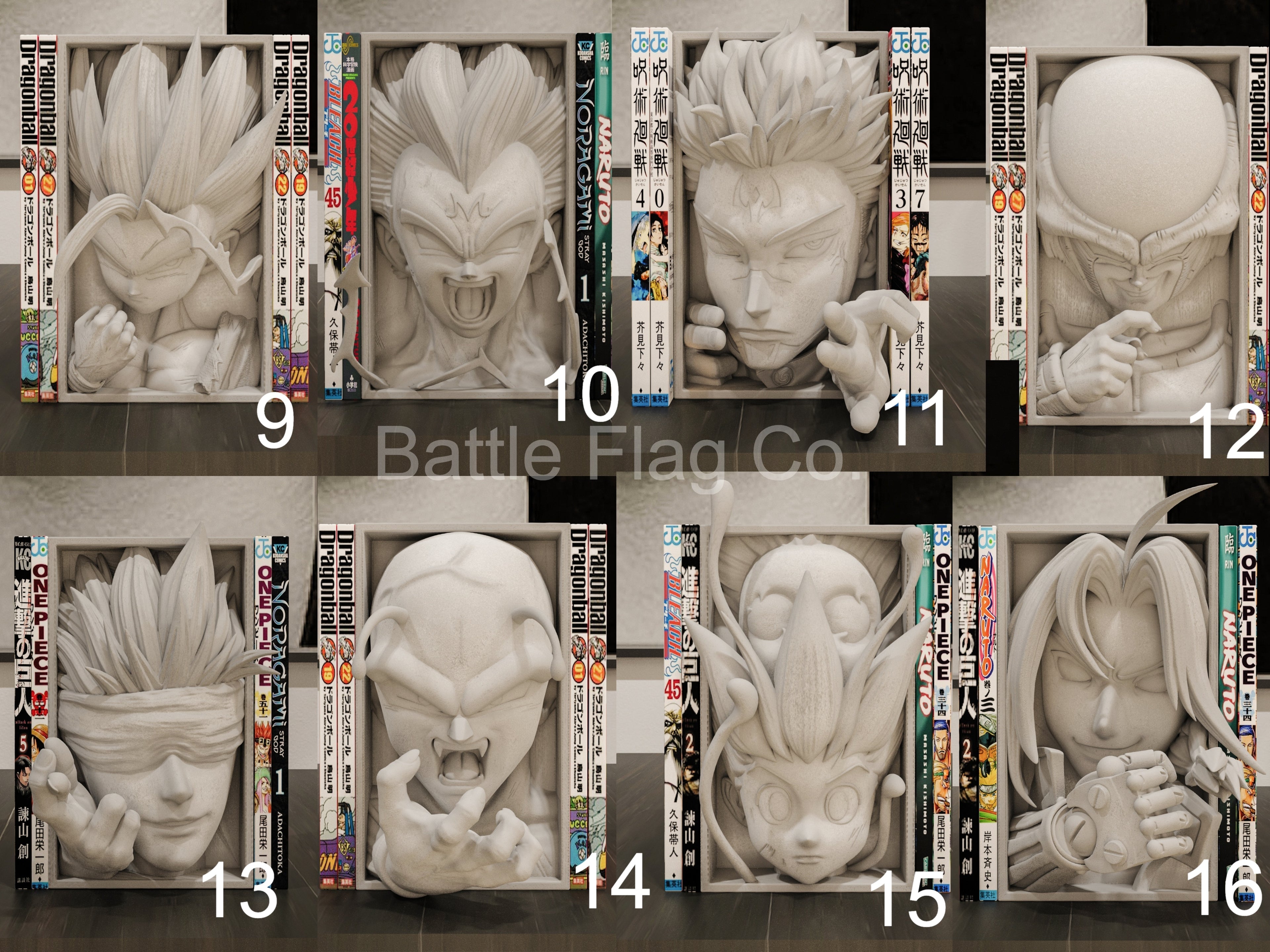 Anime and Manga-Inspired (42) Book Nooks - Unique 3D Printed Movie Bookend Unique Gift Holiday Birthday Christmas Special Bookshelf Display