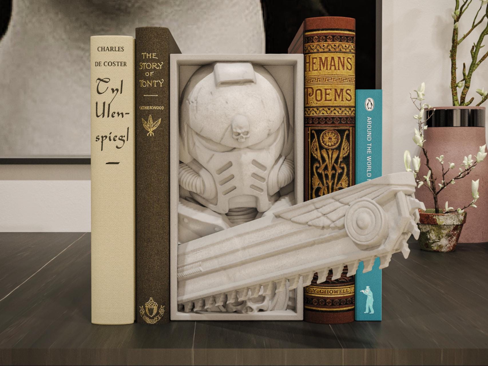 Warhammer 40k Ultramarines Board Game Book Nooks - Unique 3D Printed Bookend Unique Gift Holiday Birthday Christmas Book Shelf Decor