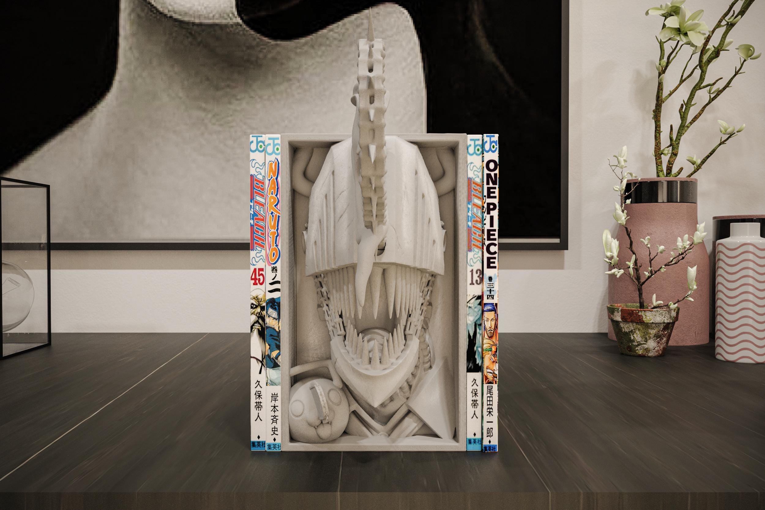Chainsaw Man Denji Anime and Manga Book Nooks - Unique 3D Printed Bookend Unique Gift Holiday Birthday Christmas Bookshelf Decor