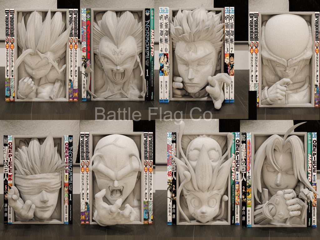 Anime and Manga-Inspired (39) Book Nooks - Unique 3D Printed Movie Bookend Unique Gift Holiday Birthday Christmas Special Bookshelf Display