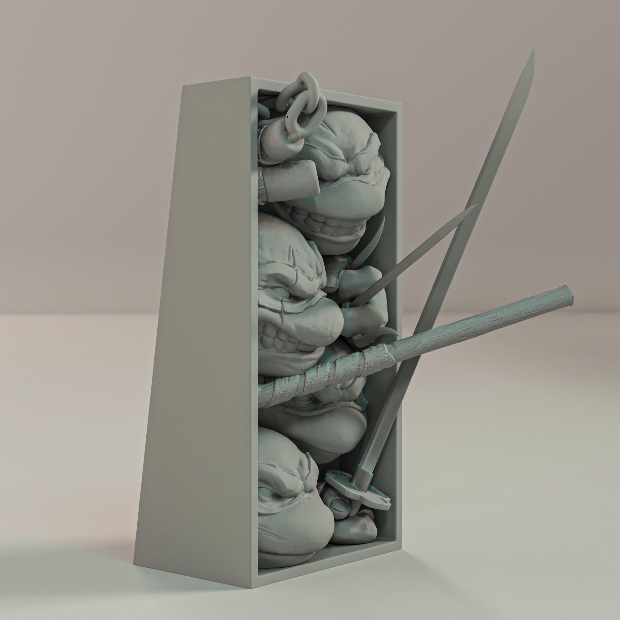 Teenage Mutant Ninja Turtle Fantasy Book Nooks - Unique 3D Printed Bookend Unique Gift Holiday Birthday Christmas Book Shelf Decor