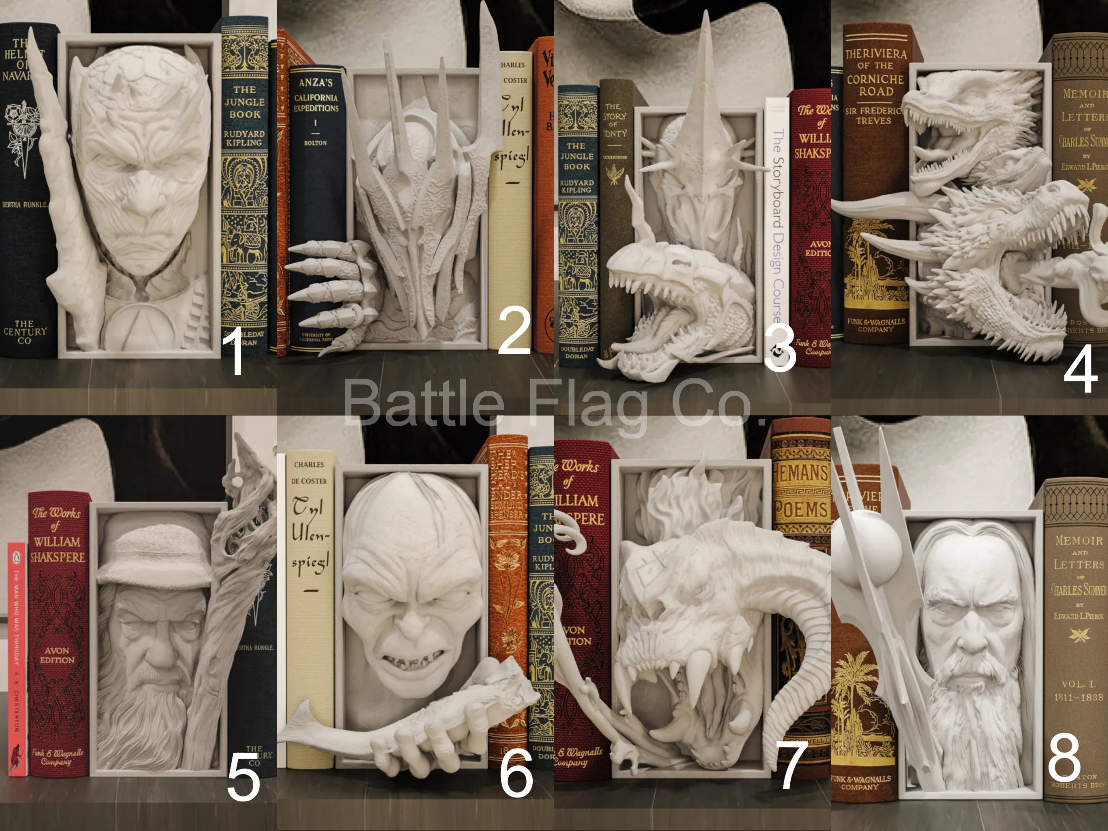 Fantasy and Sci-Fi (25) Movie-Inspired Book Nooks - Unique 3D Printed Bookend Special Gift Holiday Birthday Christmas Book Shelf Display