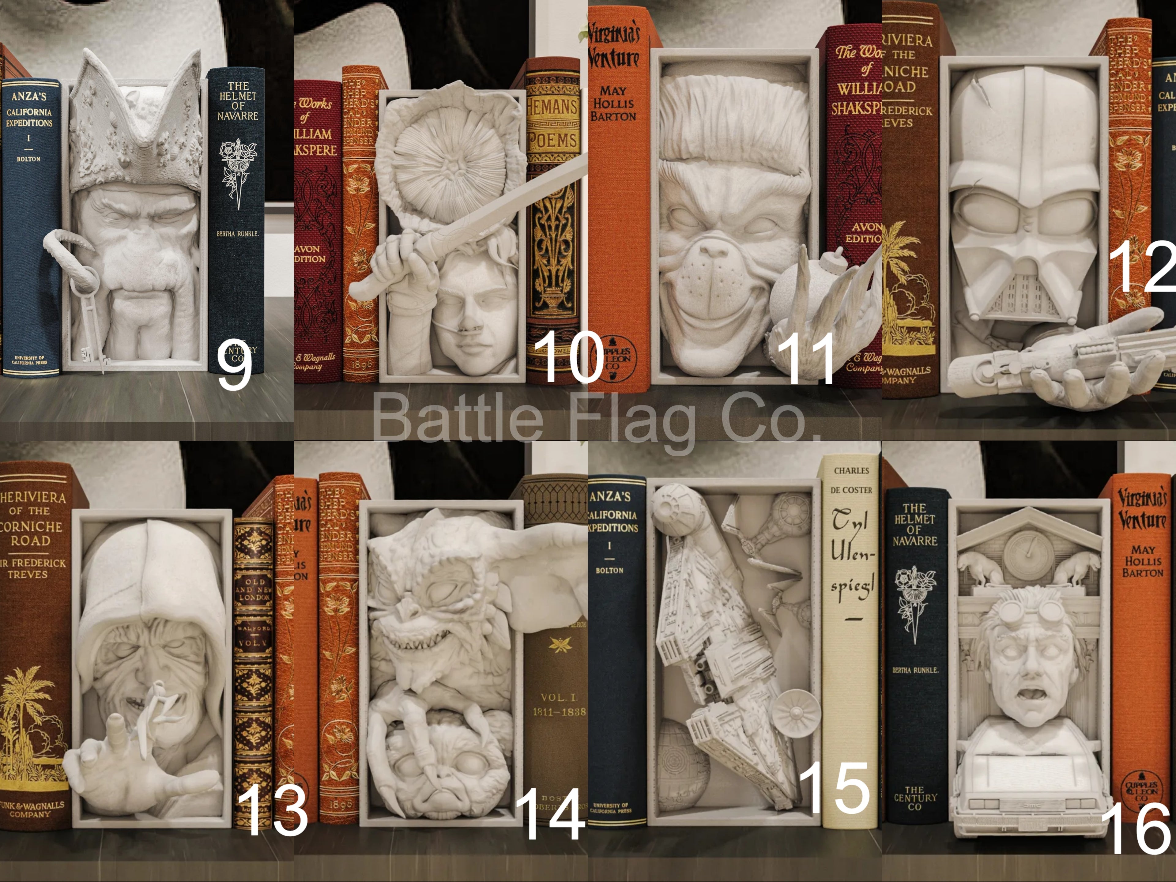 Fantasy and Sci-Fi (25) Movie-Inspired Book Nooks - Unique 3D Printed Bookend Special Gift Holiday Birthday Christmas Book Shelf Display