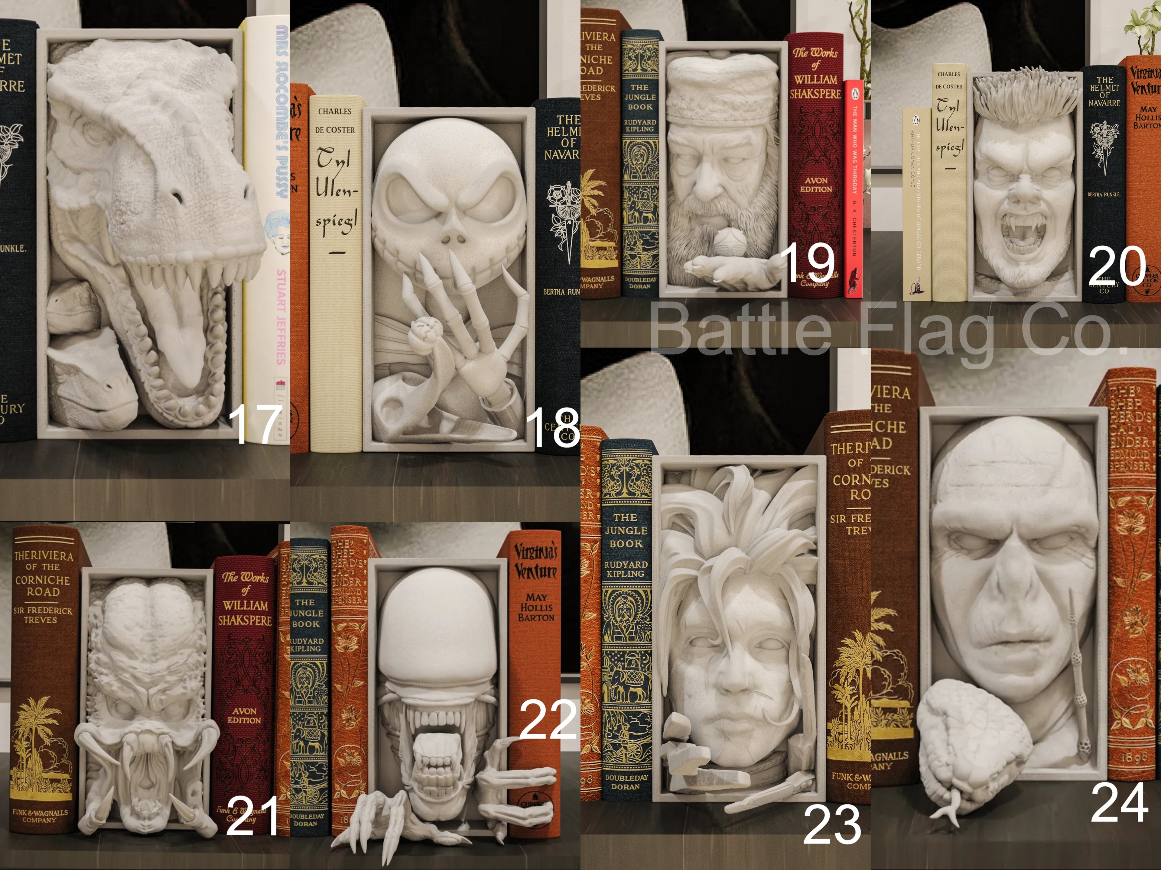 Fantasy and Sci-Fi (25) Movie-Inspired Book Nooks - Unique 3D Printed Bookend Special Gift Holiday Birthday Christmas Book Shelf Display