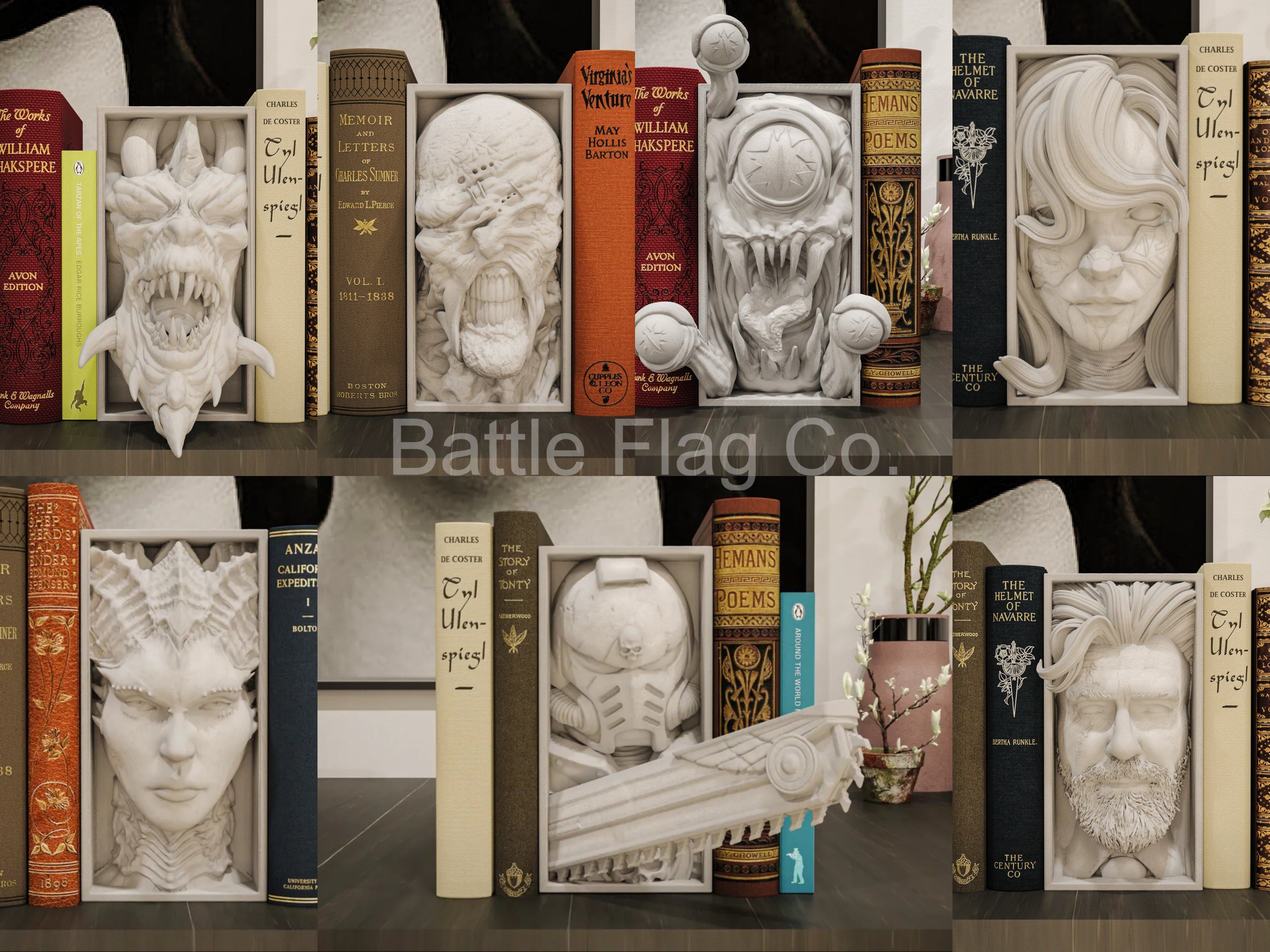 Video Games and Comics (22) Movie-Inspired Book Nooks - Unique 3D Printed Bookend Unique Gift Holiday Birthday Christmas Book Shelf Display