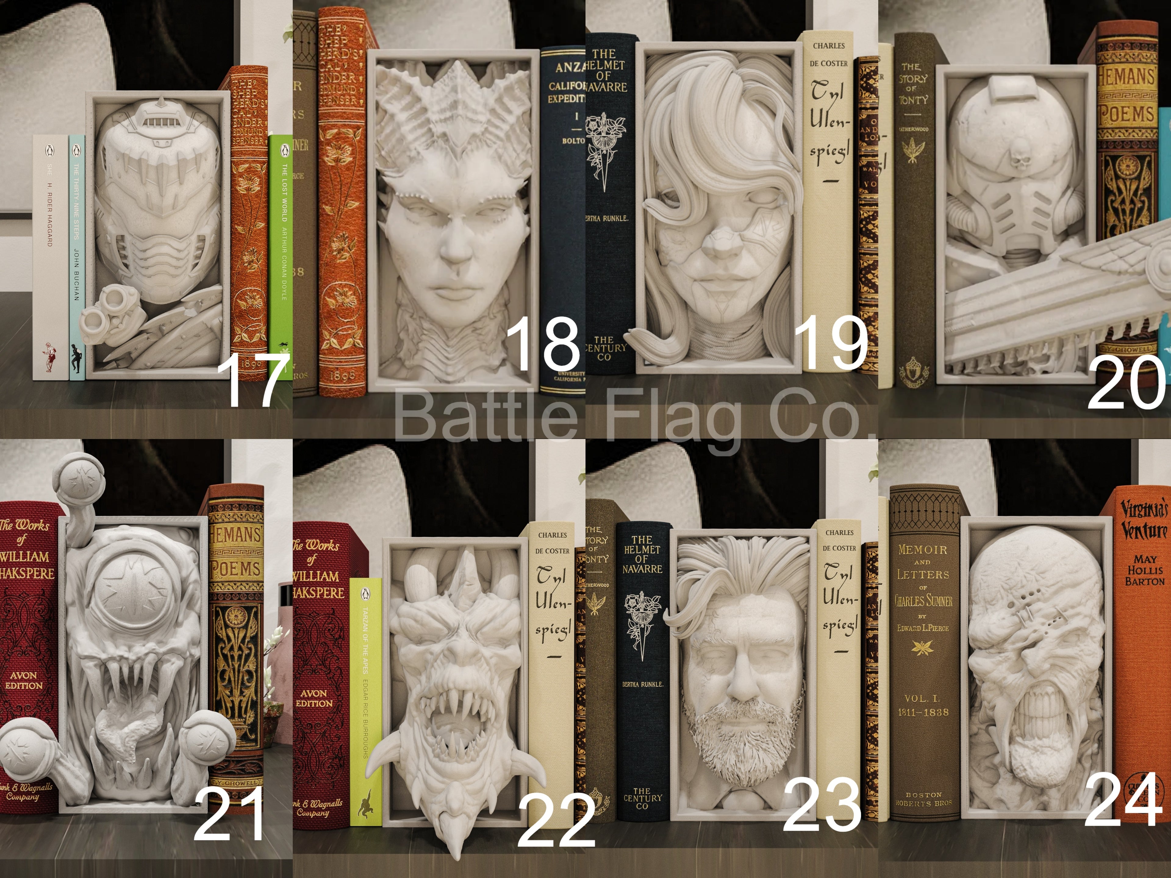 Video Games and Comics (24) Movie-Inspired Book Nooks - Unique 3D Printed Bookend Unique Gift Holiday Birthday Christmas Book Shelf Display